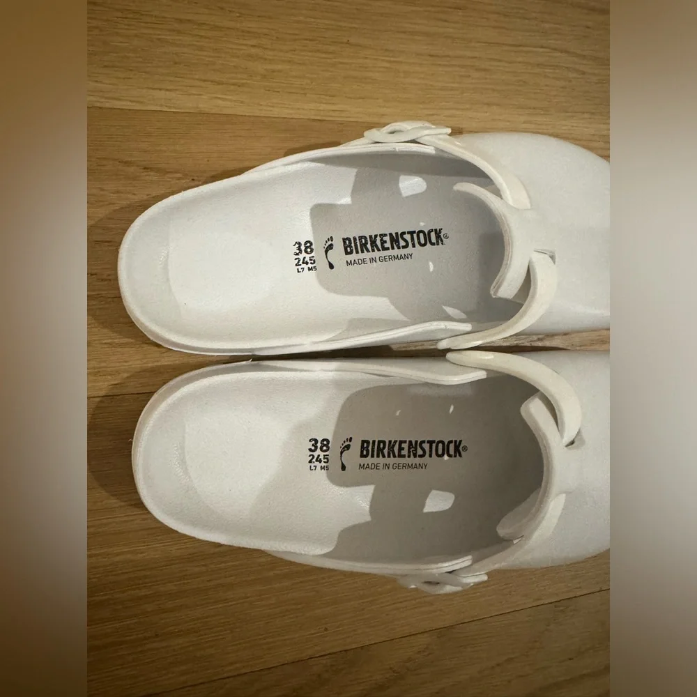 Birkenstock Boston Eva White sold out immediately Sz. EU 38 US 7-71/2 Great Cond - Picture 3 of 6